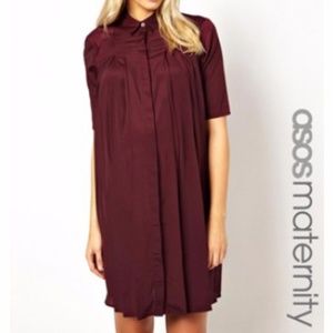 ASOS Maternity Dresses - Asos Maternity Swing Dress with Pleats in Plum ASOS Maternity Dresses - Asos Maternity Swing Dress with Pleats in Plum